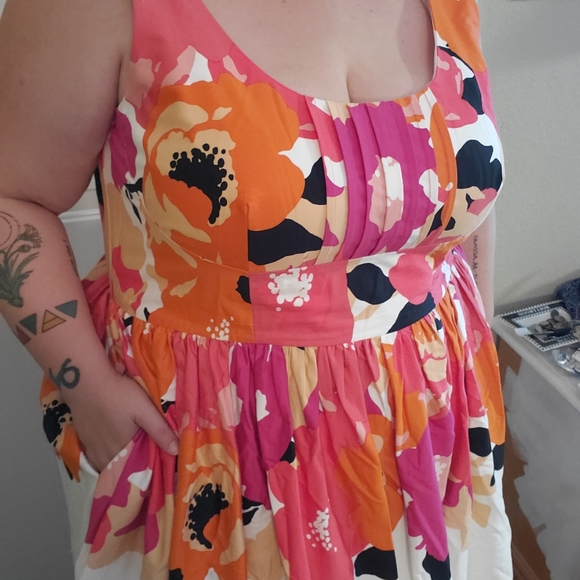 Calvin Klein Plus Size 20W Floral Tea Dress - Picture 7 of 8